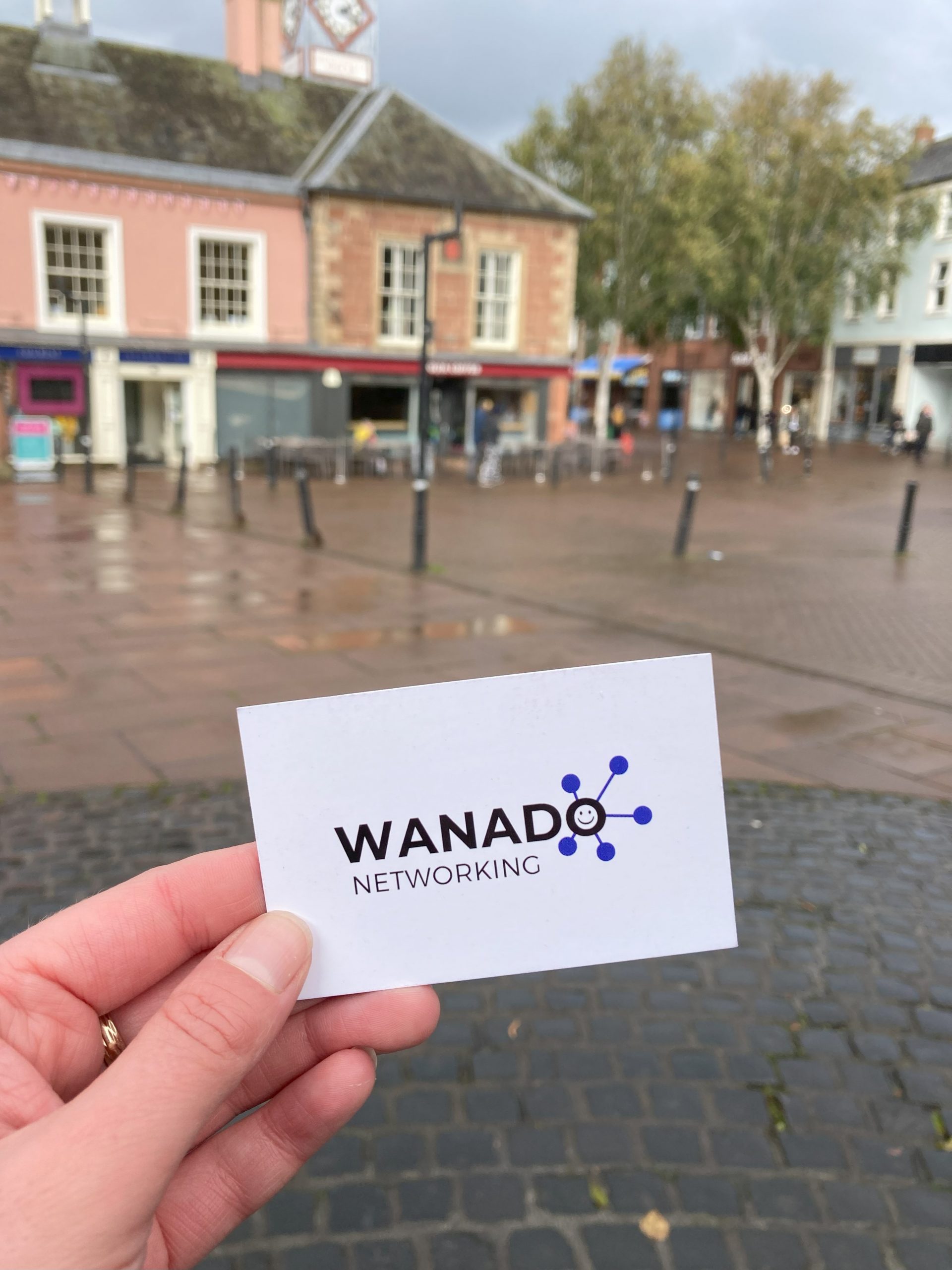 Wanado Networking business card held in Carlisle city centre